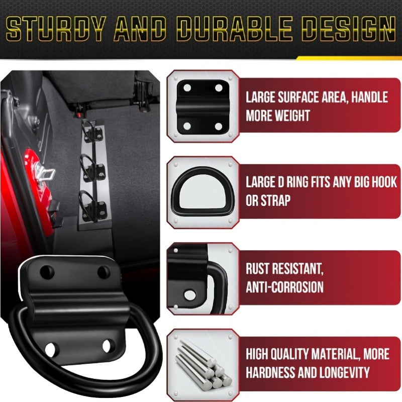 Four Heavy-Duty Steel D-Rings Hold The Anchor, While Extremely Durable Surface-Mounted Hooks Keep The Cargo in Place Within The Trailer And Truck Compartment