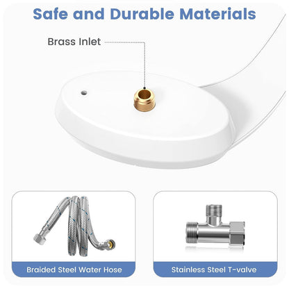 Ultra-Slim Non-Electric Bidet Attachment for Toilet, Self-Cleaning Dual Retractable Nozzles, Adjustable Water Pressure, Fresh Water Sprayer, US Standard, Easy Install