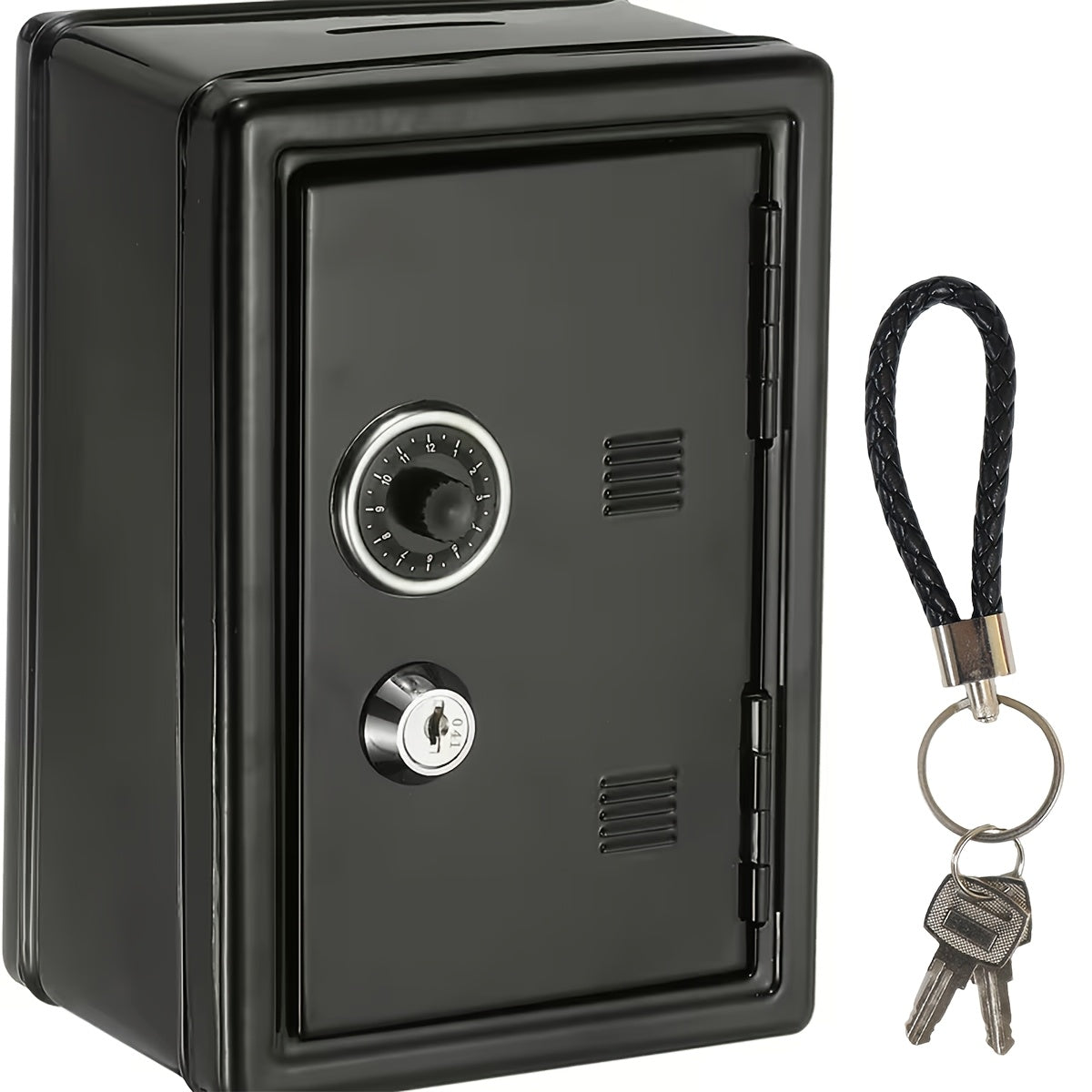 Metal Coin Bank with Key & Combination Lock – Secure Cash Storage Piggy Bank with Removable Drawer for Kids & Adults, Back to School, Halloween, Christmas & New Year Gift