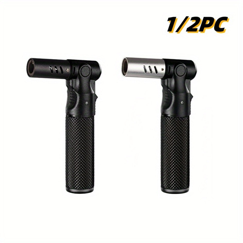 Windproof Torch Lighter – Refillable Jet Flame Butane Lighter with 360° Inverted Ignition, 1800°C High Temp Blowtorch, Flame Size Adjustment, Portable for Camping, BBQ, Welding, Soldering (Butane Not Included)