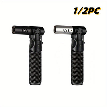 Windproof Torch Lighter – Refillable Jet Flame Butane Lighter with 360° Inverted Ignition, 1800°C High Temp Blowtorch, Flame Size Adjustment, Portable for Camping, BBQ, Welding, Soldering (Butane Not Included)