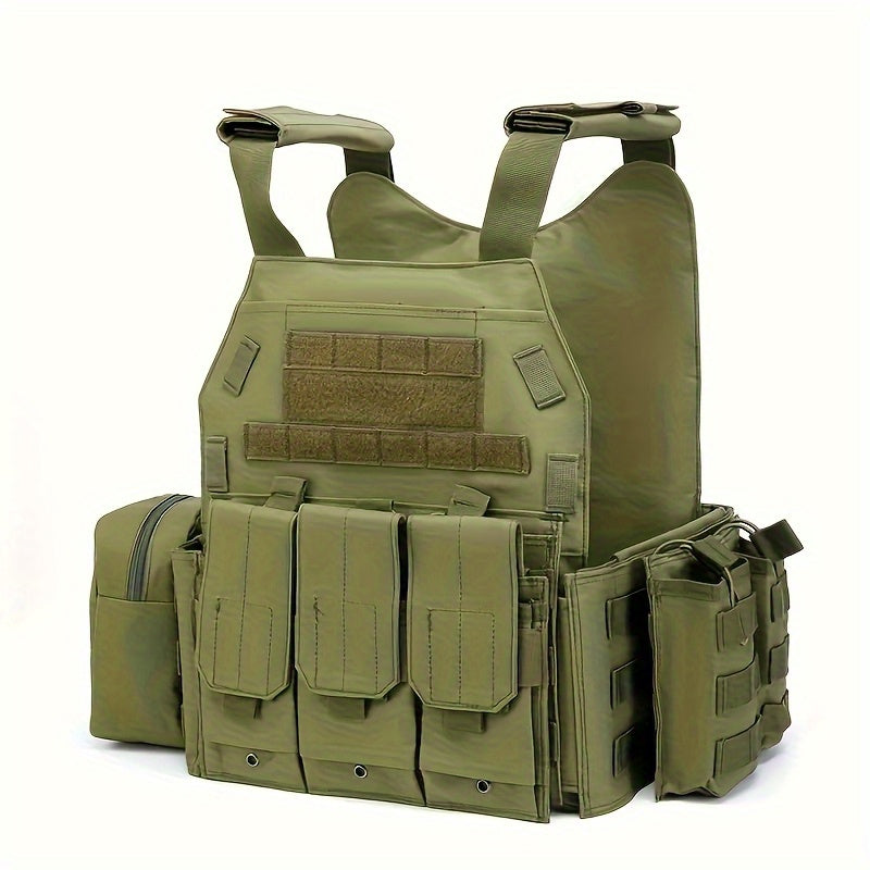 Tactical MOLLE Vest 6094 Adjustable Combat Chest Rig with Multi-Pocket System for Outdoor Hunting Training Airsoft CS Wargame Hiking Camping