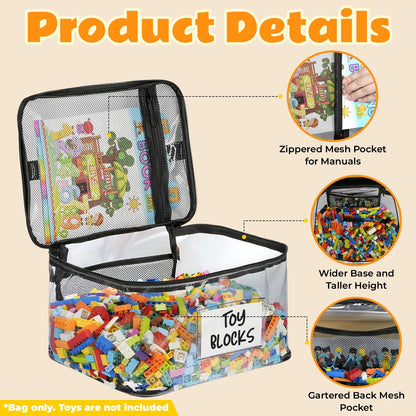 Household Storage Bags - 6-Pack Zippered Clear TPU