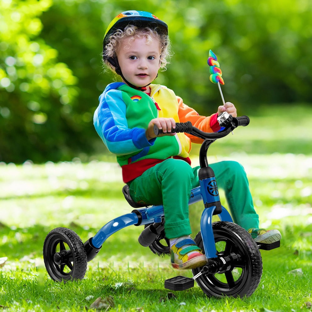 3-in-1 Kids Tricycle Balance Bike Carbon Steel Frame EVA Wheels Foldable Detachable Pedal Adjustable Seat 55 lb Indoor Outdoor Ride-On Gift Boys Girls Ages 2-5 Green