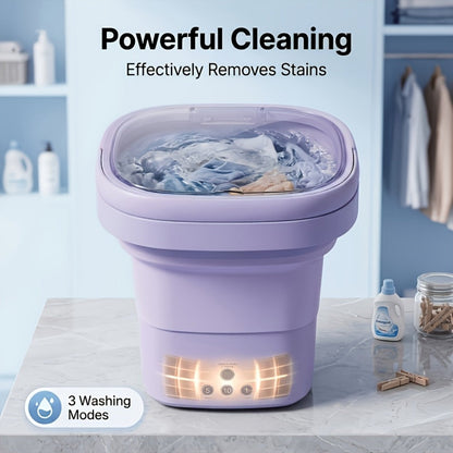 Portable Mini Washing Machine 3 Cleaning Modes | Compact Travel Washer for Underwear Delicates | Space-Saving Laundry Solution for Apartments, RVs, Camping & Dorms