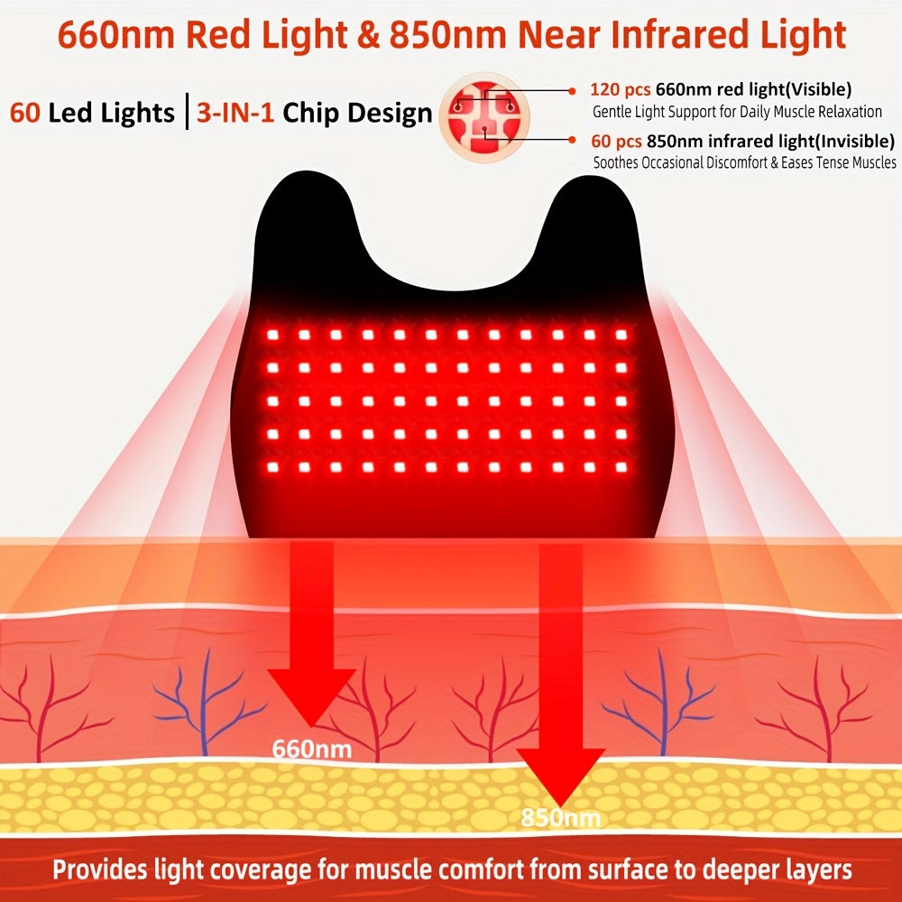 Red Light Therapy Knee Brace with Vibration Massage – 660nm & 850nm Infrared Light, 3 Massage Levels, 5 Light Modes, Joint Pain Relief & Muscle Recovery for Knee Elbow Shoulder with Extension Band