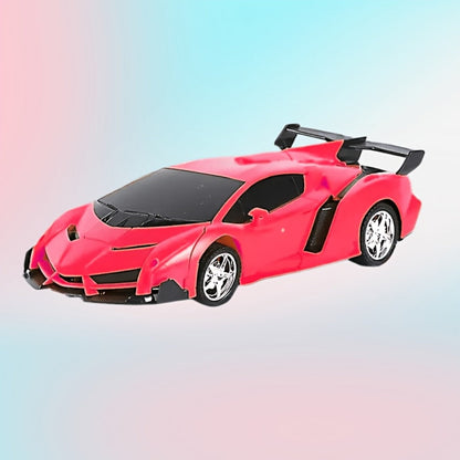 RC Transform Robot Car 1:18 Scale One-Button Deformation – Long Range Remote Control with LED Headlights & 360° Drift Stunt, Cool Birthday Christmas Easter Gift for Boys Girls Ages 3+