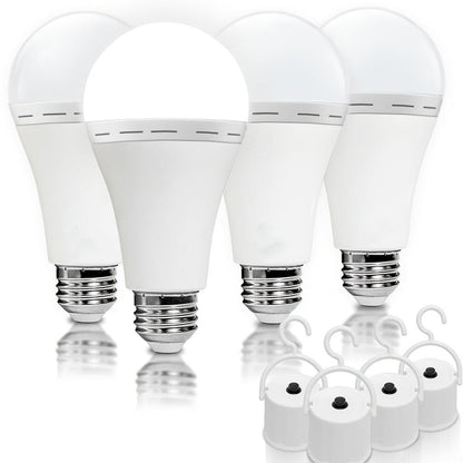 Emergency Light Bulb for Power Outages, Self-Charging Battery Backup LED Bulb 1200mAh 60 Watt Equivalent, Stays On During Blackout, E26 Base Rechargeable Backup Bulb for Home Safety Daily Use