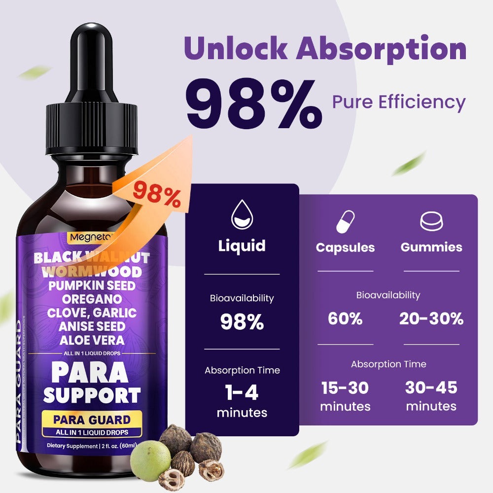 Black Walnut Liquid Drops with Clove, Garlic, Turmeric, Pumpkin Seed & Oregano - High Potency Herbal Supplement for Digestive Health & Gut Support - 2.03 oz