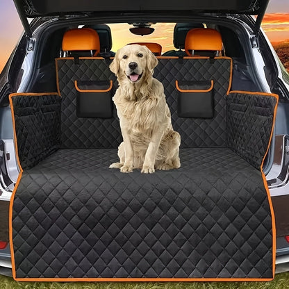 Dog Cargo Liner for SUV Sedan & Van – Waterproof Trunk Mat with Bumper Flap Protector, Non-Slip 600D Oxford, Universal Fit, Scratch & Hair Resistant, Includes Collapsible Dog Bowl