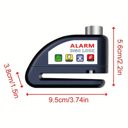 Motorcycle Disc Brake Lock with 120dB Alarm & USB Rechargeable 500mAh Battery, Anti-Theft Security Lock for Motorcycles Bicycles Dirt Bikes Scooters, Includes Charging Cable & Reminder Rope, Blue
