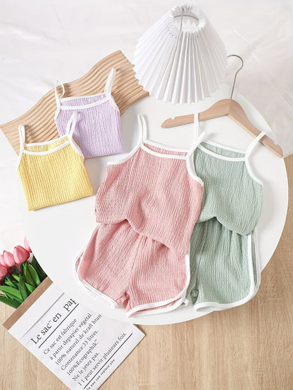 Baby Girl Casual Outfit Set - Sleeveless Summer