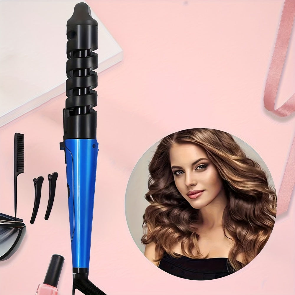 Automatic Spiral Curling Iron – Anti-Scald Fast Heating Curler for Long & Short Hair, Portable Rotating Barrel, Women Gift