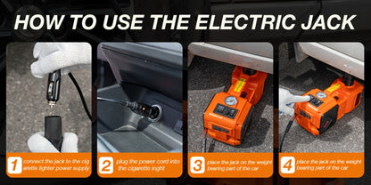 5 Ton Electric Hydraulic Car Jack with Built-in Air Pump – Portable Car Lift for SUV MPV Truck, Tire Replacement & Emergency Roadside Use, Optional Electric Impact Wrench
