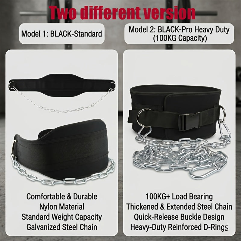 Dip Belt with Chain for Pull Ups & Weighted Dips – Heavy Duty Weightlifting Belt for Squats, CrossFit & Strength Training, Unisex Gym Equipment
