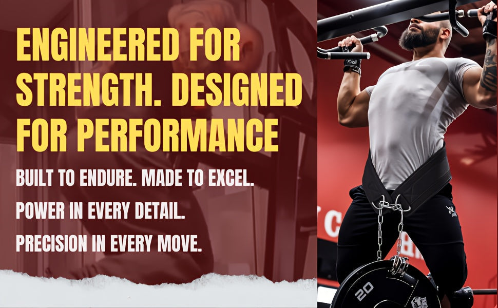 Dip Belt with Chain for Pull Ups & Weighted Dips – Heavy Duty Weightlifting Belt for Squats, CrossFit & Strength Training, Unisex Gym Equipment