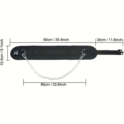 Dip Belt with Chain for Pull Ups & Weighted Dips – Heavy Duty Weightlifting Belt for Squats, CrossFit & Strength Training, Unisex Gym Equipment