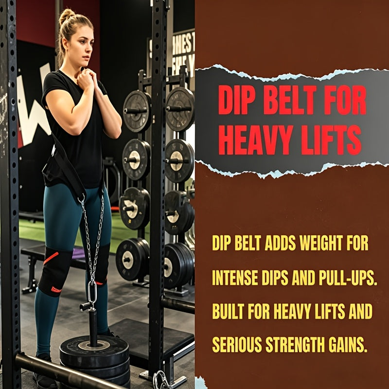 Dip Belt with Chain for Pull Ups & Weighted Dips – Heavy Duty Weightlifting Belt for Squats, CrossFit & Strength Training, Unisex Gym Equipment
