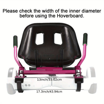 Hoverboard Go Kart Seat Attachment Buggy Conversion Kit 6.5-10 Inch Self-Balancing Scooter 360 Front Wheel Off-Road Tires Shock Absorber Kids Gift No Hoverboard White Black Blue Pink Purple