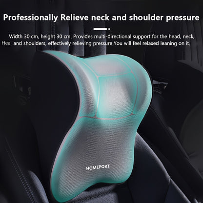 Car Seat Headrest Neck Pillow, Boost Your Driving Comfort, 100% Pure Memory Foam Travel Neck Pillow, with Breathable Removable Cover, Comfortable Ergonomic & Neck