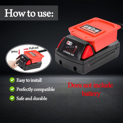 Jump Starter Cable Clip for 20V Tool Battery - 8AWG 5.9FT Portable Car Boost Cable 12V-24V, No Internal Battery Needed