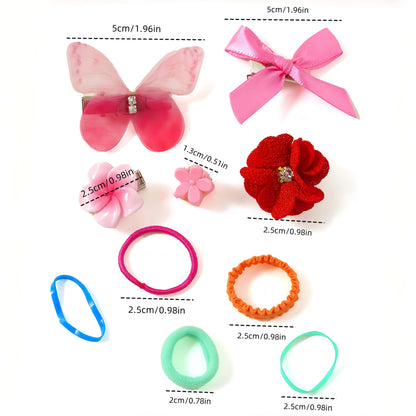 Girls' Hair Accessories Set 748-Piece - Clips and Ties