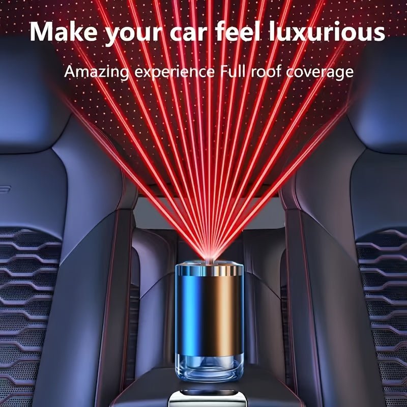 Smart Car Aroma Diffuser - Comes with 1/3 Bottles Of 1.69oz Ocean-scented Essential Oils, Car Air Freshener, Car Aroma Diffuser, Humidifier, Starry Sky Projection, And Ambient Light. Essential Oil Diffuser, The Essential Oil Diffuser Features Car