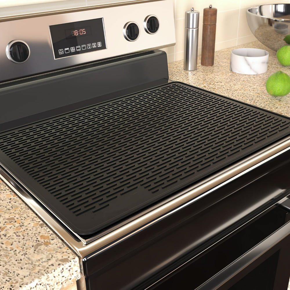 Silicone Stove Top Cover Mat 28"x20" - Heat Resistant Electric Stove Protector for Ceramic Glass Cooktop, Non-Slip Scratch Guard, Dishwasher Safe, Extra Large RV Range Cover, Multipurpose Kitchen Mat