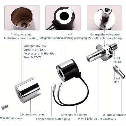 Train Air Horn Kit 135DB 4 Trumpet – 12V/24V Electric Solenoid, Zinc Alloy Chrome, Fits Truck Pickup Car Caravan Motorcycle Trailer, Loud Horn Upgrade