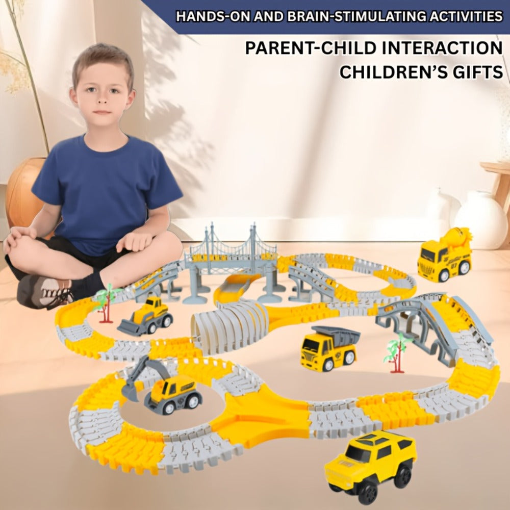 Roller Coaster Track Set 467pcs for Kids Ages 3 4 5 6 7 8 – Electric Race Car DIY Assembly Obstacle Challenge Track Toy STEM Engineering Gift Boys Girls Birthday Christmas