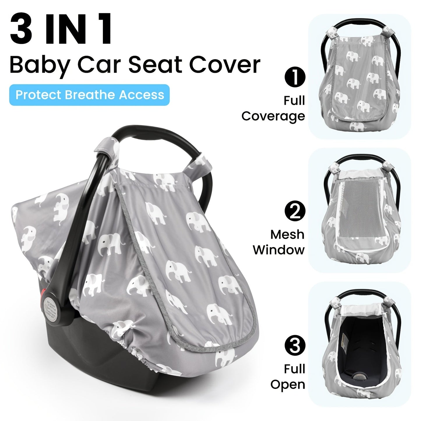 Baby Car Seat Cover - Breathable Beavtaens Covers Stretchy
