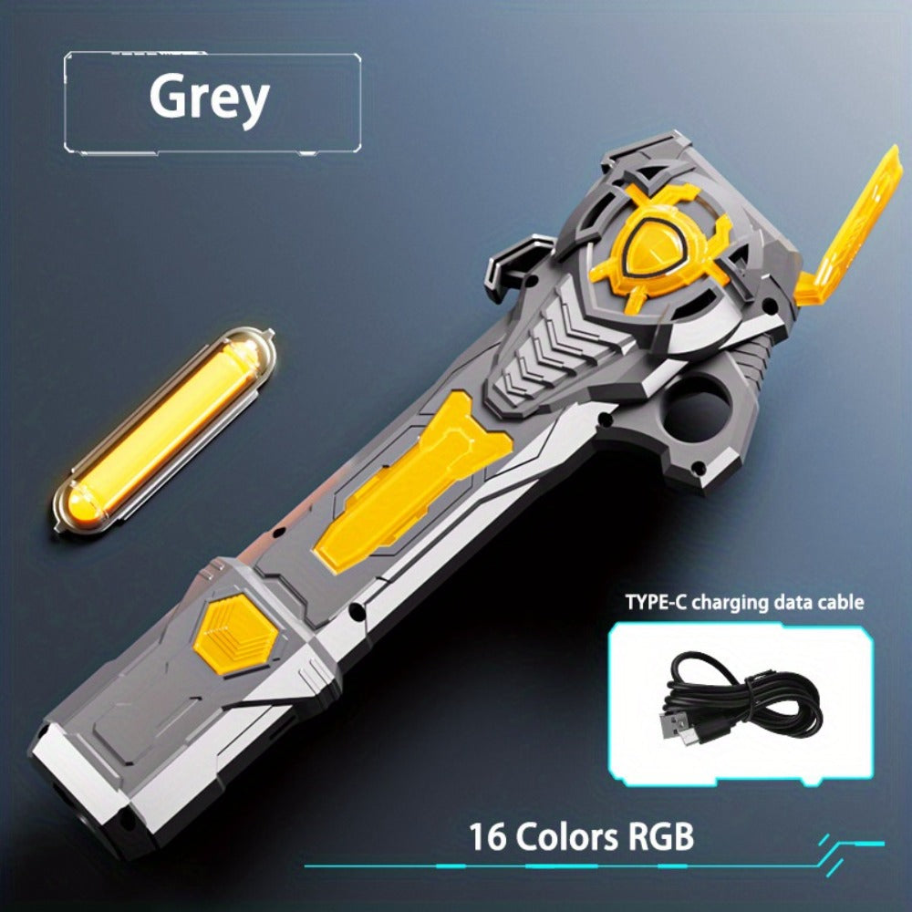 RGB Light-Up Saber Toy 16 Colors Rechargeable Light Sword with Gravity Sensor & Sound Effects – 2-in-1 Flashing Space Sword for Kids Boys Girls | Best Birthday Christmas Gift