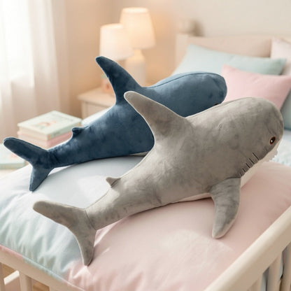 Shark Stuffed Animal Plush Pillow 24 Inch – Jumbo Soft Cute Shark Plush Toy for Kids Boys Girls Adults, Ocean Sea Animal Cuddle Pillow, Birthday Christmas Holiday Gift, Blue Grey Rainbow Colors