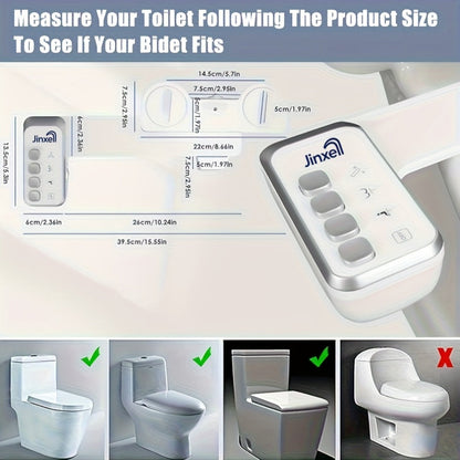 Bidet Attachment for Toilet Ultra-Slim – Non-Electric Cold Water Sprayer, Retractable Self-Cleaning Nozzle, Adjustable Water Pressure, Easy Install Toilet Seat Bidet