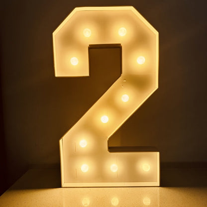 Giant LED Number Light 28.7 Inch Warm White – Illuminated Number Balloon Frame for Birthday Anniversary Graduation Party, PS Foam Board Digit Stand Photo Backdrop Decoration