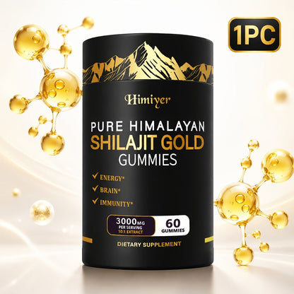 Shilajit 3000mg Supplement with Ginger Ginseng Ashwagandha Hoofgrass - 5-in-1 Adaptogen Complex for Energy Stamina Vitality & Stress Relief - Multi-Mineral Formula for Men & Women