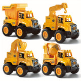 4pcs Yellow Construction Vehicles