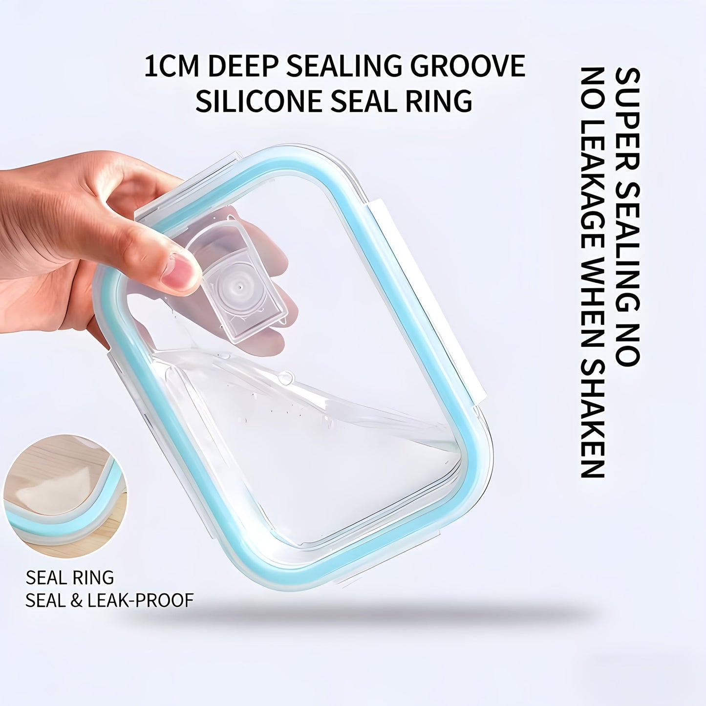 Airtight Glass Food Storage Containers 16-Piece Set with Vented Lids - 8 Lids & 8 Containers, Leak-Proof Sealed Picnic Lunch Box for Salad, Fruit, Vegetables & Sandwiches, Durable Outdoor Food Prep Containers