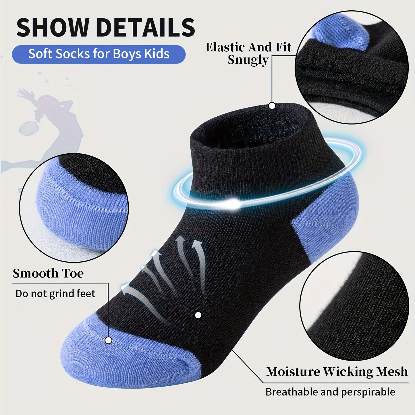 Kids' Athletic Ankle Socks - 20-Pair Pack