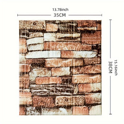 3D Foam Brick Wall Sticker 100 Pieces Self Adhesive Waterproof Soft Wallpaper Panel for Living Room Bedroom Bathroom Kitchen Home Decor White Rock Black Rock Red Marble Flower