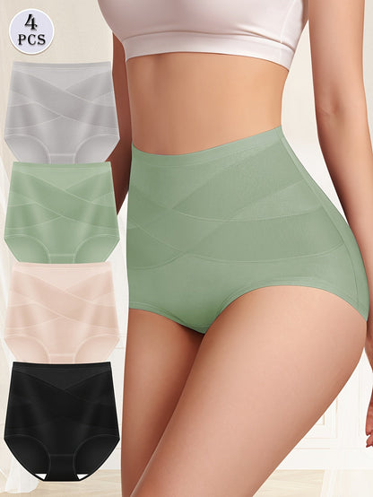 Women’s 4-Pack High-Waist Shapewear Briefs - Tummy Control Support - Style 6421