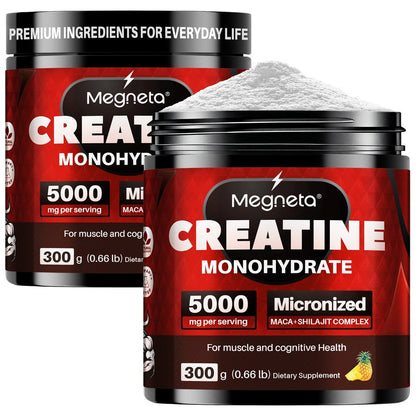 Micronized Creatine Monohydrate Powder 300g — 5000mg Per Serving | 60 Servings | Strength, Power & Focus Formula | No Artificial Sweeteners or Flavors | Pure Unflavored Pre & Post Workout