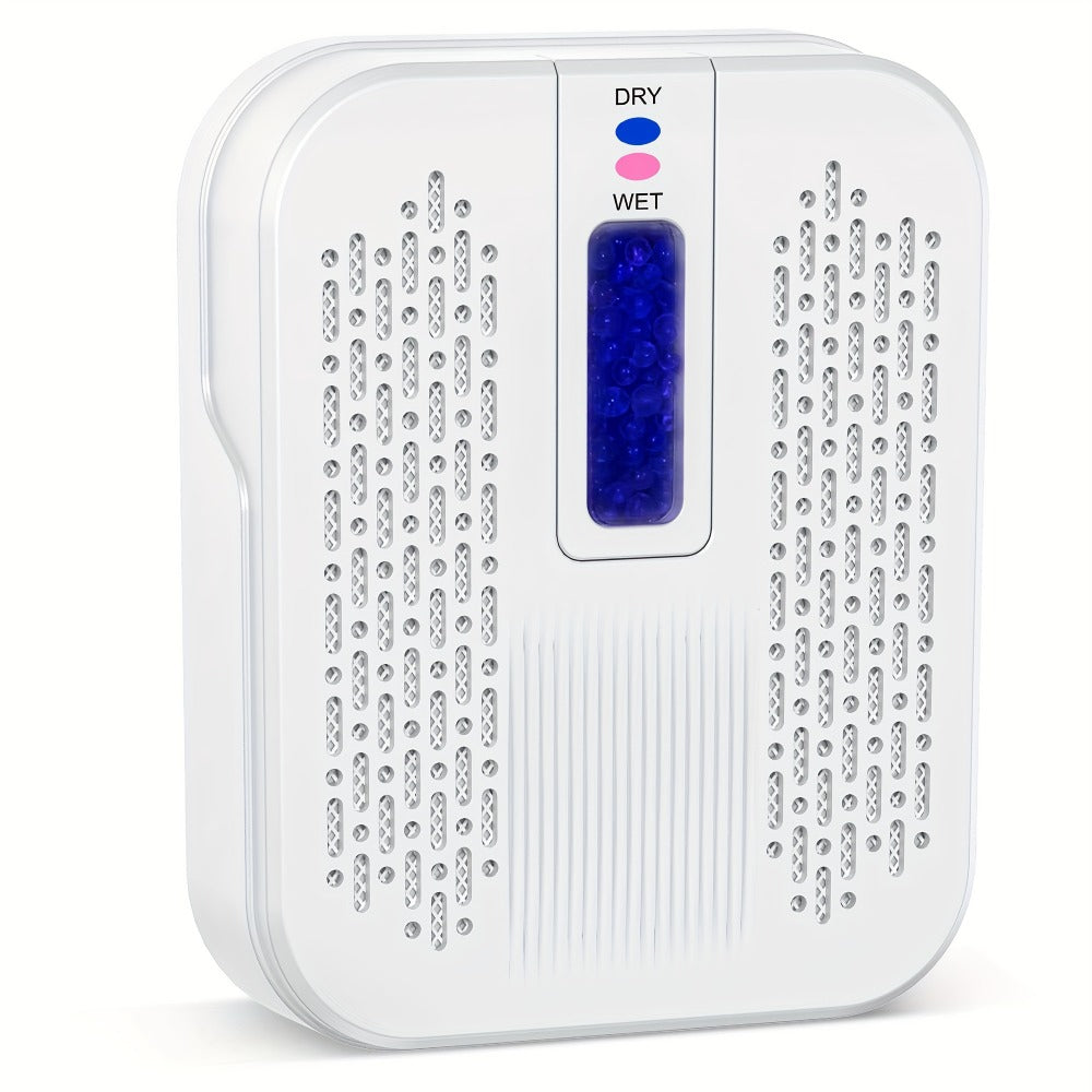 Mini Rechargeable Dehumidifier – Portable Silica Gel Moisture Absorber for Closet, Bathroom, Car, Wardrobe & Bookcase, Reusable Small Dehumidifier with Color-Changing Crystals, Up to 35 Sq Ft Coverage