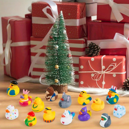 Mini Rubber Ducks 15 Pack with Mesh Bag – Assorted 2-Inch Multicolor Bath Duckies for Kids Birthday Party Favors, Pool Games, Baby Shower Decorations, Easter Basket & Goodie Bag Stuffers
