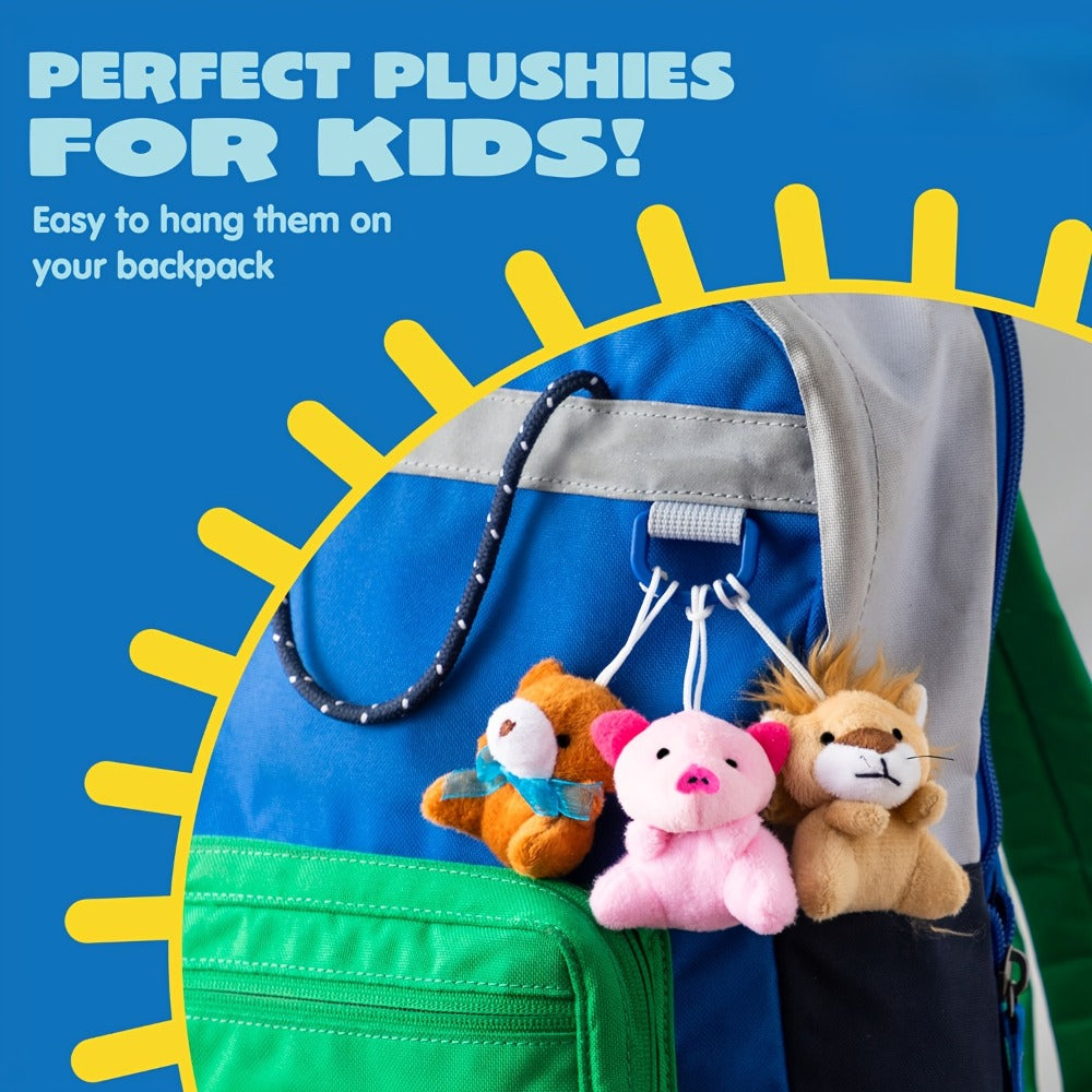 Mini Animal Plush Toy Assortment 72 Pack Bulk – 2.5-3 Inch Stuffed Animals for Party Favors, Carnival Prizes, Classroom Rewards & Stocking Stuffers, 72 Unique Designs No Duplicates