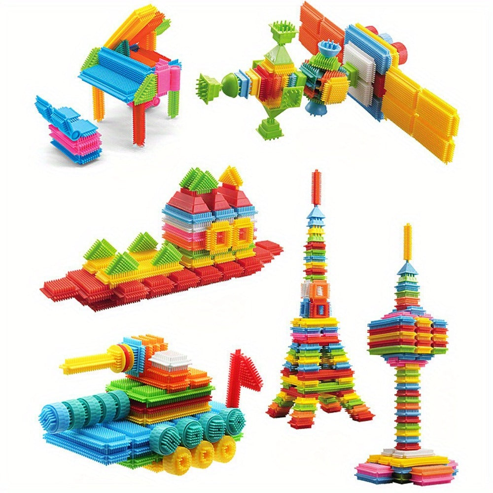 Hedgehog Building Blocks 150 Pieces – Soft Interlocking Bristle Blocks STEM Educational Toy for Toddlers & Preschool Kids, Creative Construction Playset, Birthday Gift for Boys & Girls Ages 3+