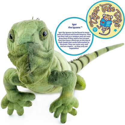 Large Iguana Stuffed Animal Plush 27 Inch – Igor the Iguana Soft Realistic Lizard Plush Toy by Viahart, CPSIA Safe with Character Story, Birthday Gift for Kids Animal Lovers