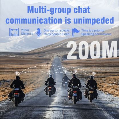 Motorcycle Helmet Bluetooth Intercom Headset 500M Range Bluetooth 5.3 LED Display Noise Cancelling Voice Control FM Radio Music Sharing for Off-Road Riding