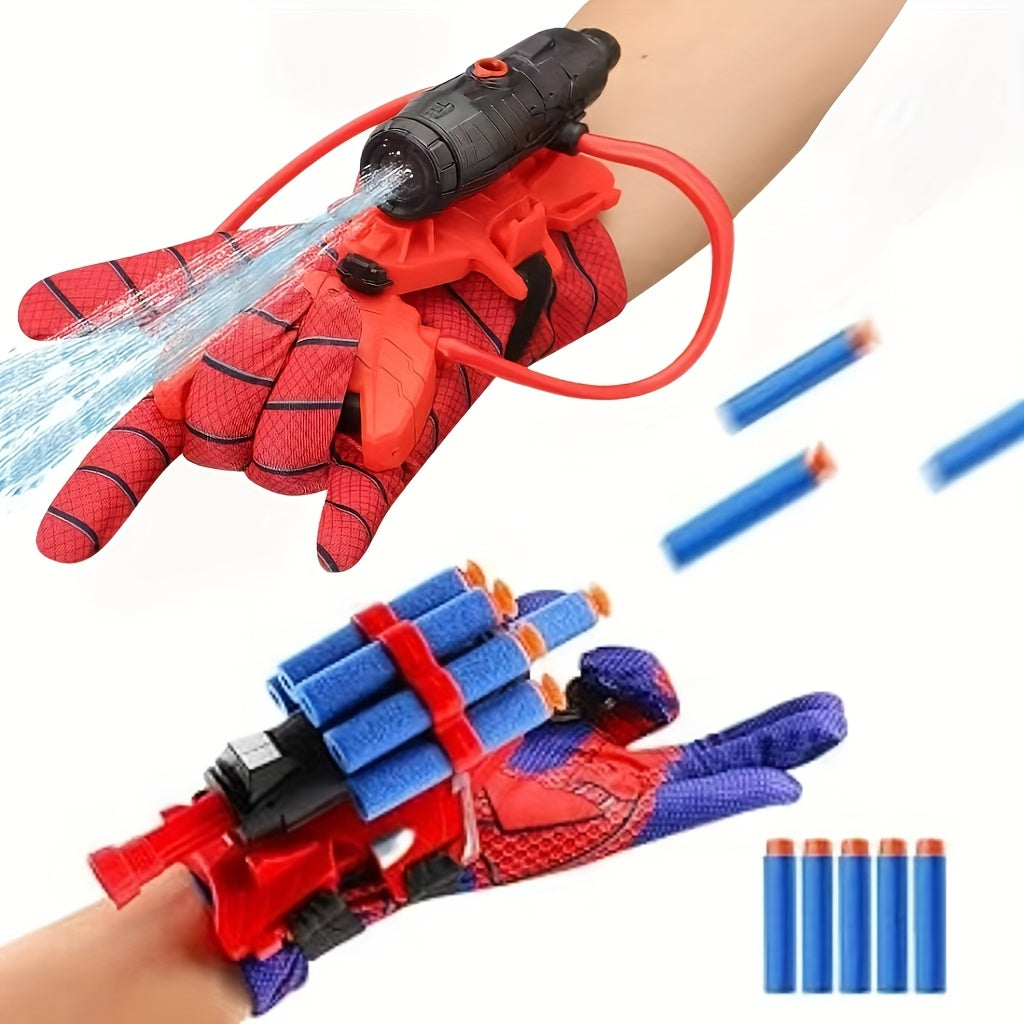 Wrist Spider Web Shooter Toy for Kids & Teens – Superhero Web Launcher Set with Eye Mask Target & Water Gun, Outdoor Party Gift Boys Halloween Easter Birthday