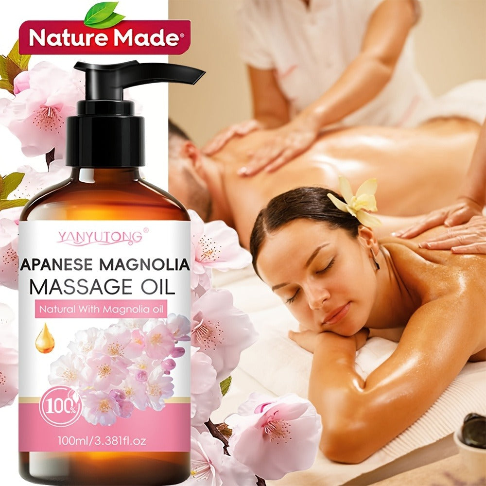 Cherry Blossom Couples Massage Oil with Glycerin 100ml - Nourishing Hydrating Aromatherapy Body Oil Natural Relaxing Floral Scent All Skin Types